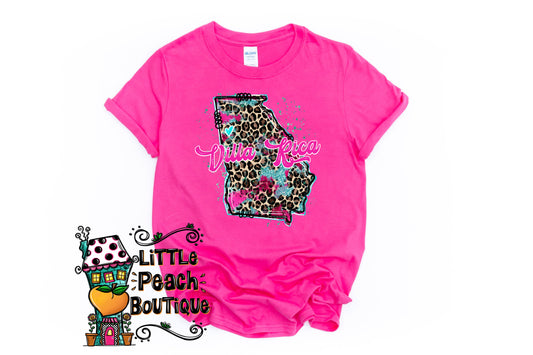 Villa Rica, Georgia Leopard Print T-shirt    